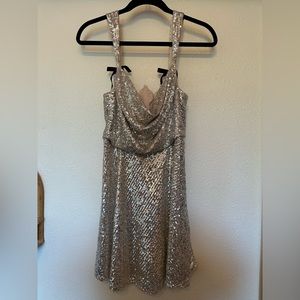 Sparkly silver for love and lemons mini dress